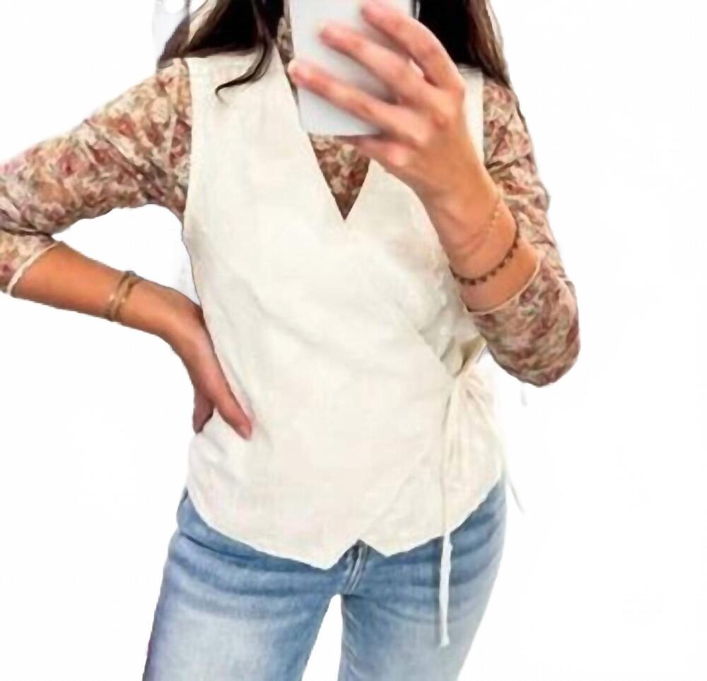 NEW FRNCH crème de la cool embroidery vest in cream